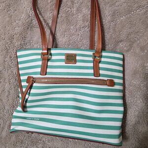 Dooney & Bourke Shoulder Bag Tote Green Stripe